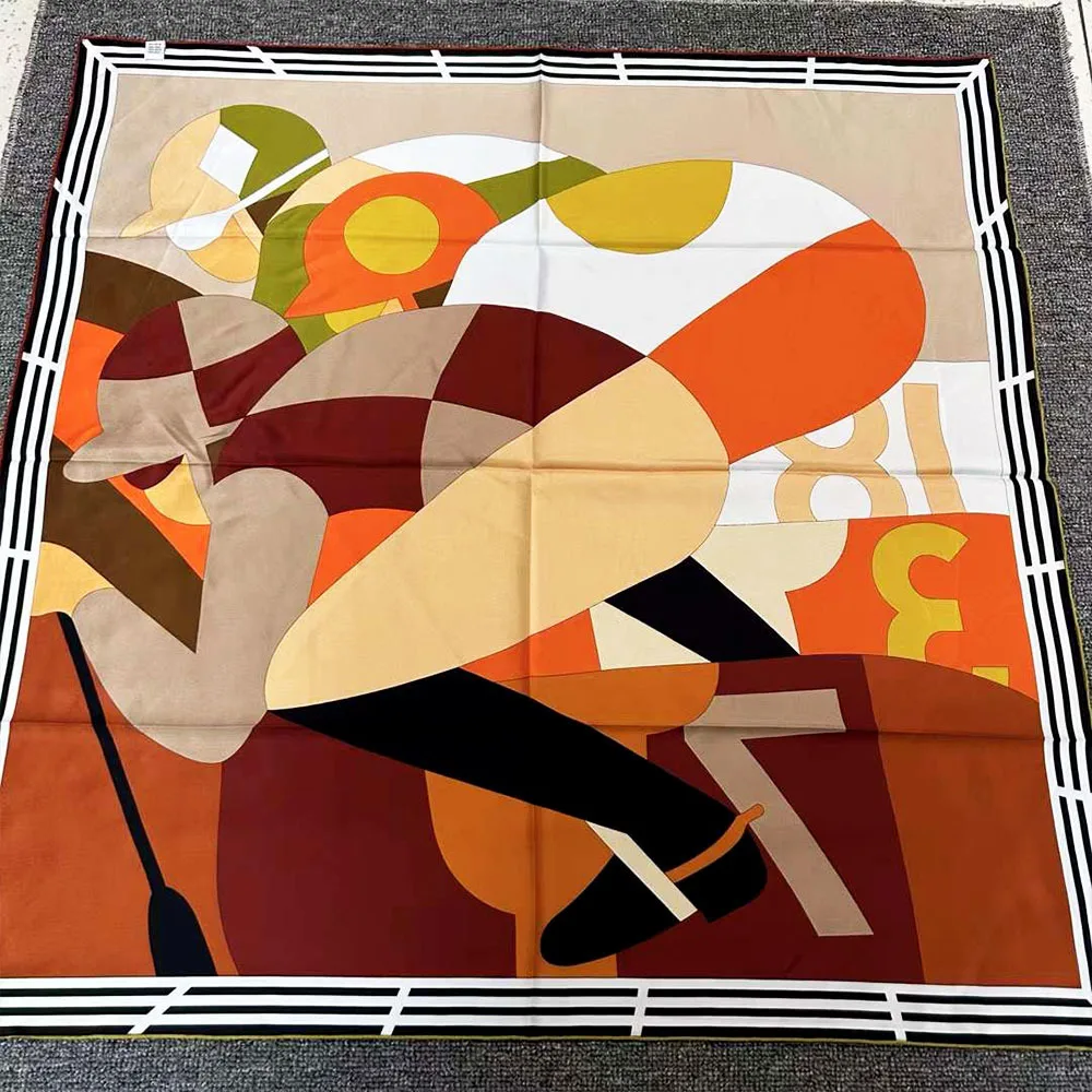 90 سنتيمتر وشاح حريري المصممين الفاخرة ساحة عصابات 90 هيمز اليد توالت حواف شالات رئيس حقيبة اكسسوارات عاشق الأم هدية