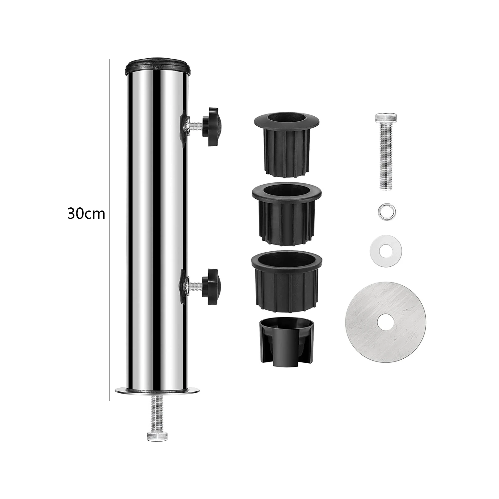 Umbrella Base Stand Tube Replacement Parasol Steel Heavy Duty Stands Bases Deck for Lawn Summer Beach Backyard Balcony Pontoons