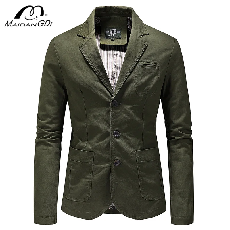 MAIDANGDI High Quality 2024 New Suit Jacket with Fashionable and Handsome Solid Color Professional Work Clothes Men's Jacket