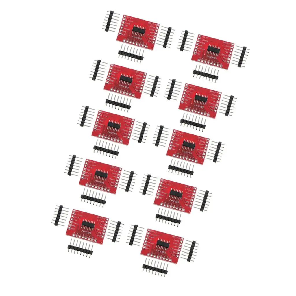 

Модуль Breakout 74HC595: Плата регистрового устройства с последовательным входом/выходом, красная электронная компонента для STEM-обучения