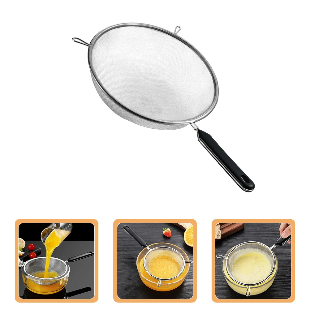

Stainless Steel Kitchen Fine Mesh With Handle For Filtering Oil Soy Milk Rice Tea Grease Strainer 40 Mesh Food Sifter Drain Sink