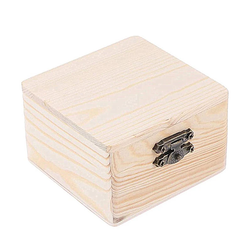 Rectangular Wooden Storage Box Vintage Wooden Box Wooden Gift Packaging Box Flip Type Multi Color Storage Jewelry Necklace Ring