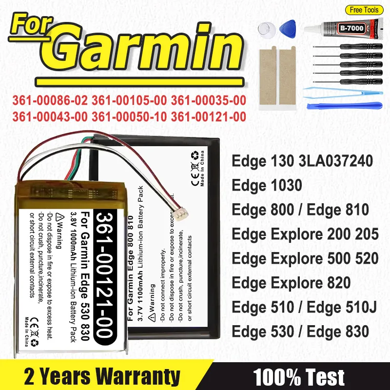 Premium Brand New Battery For Garmin Edge 130 3LA037240,1030 510 510J,800 810,Explore 520 820 520 500 200 Plus bicycle computer