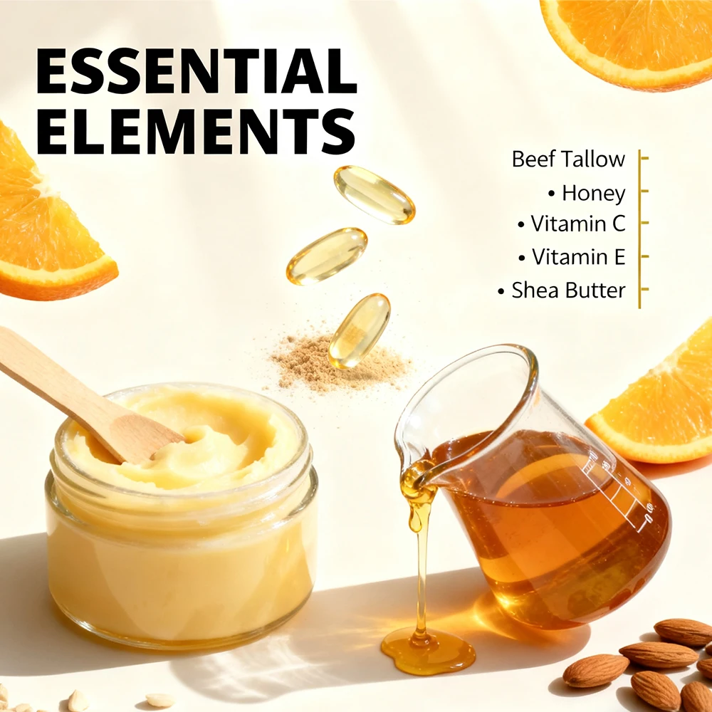 SUYARUN Tallow Exfoliating Serum Gentle Face & Body Scrub for Deep Cleansing Natural Skincare.