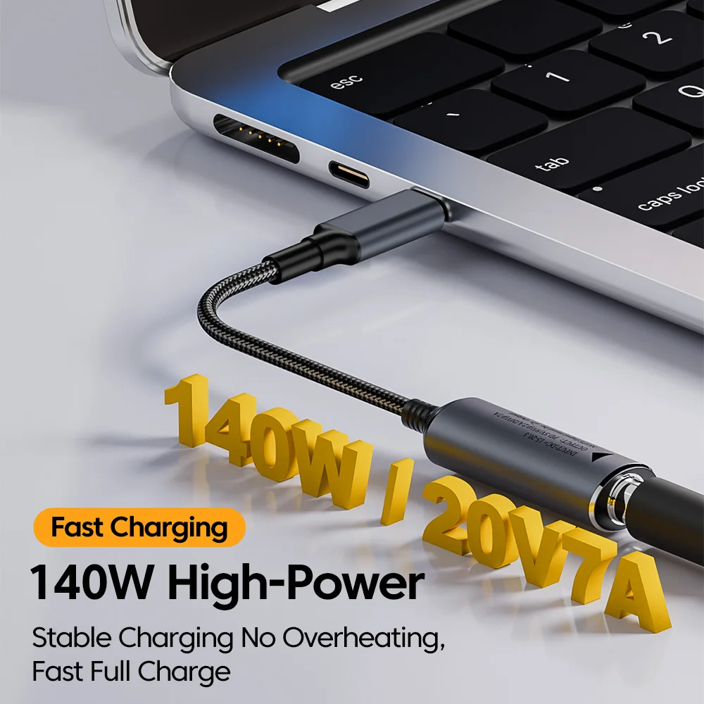 PD 140W DC to Type C Converter 5/9/20V 5.5X2.5 7.4X0.6 Power Adapter Square Mouth Mobile Phone for Lenovo/HP/Samsung