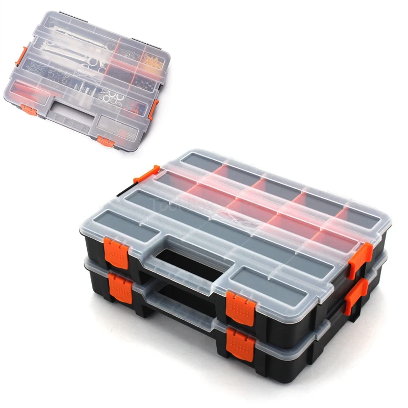 

Electronic Component Storage Box Plastic Tool Parts Box Stackable Toolbox Multi-grid Tool Case Hardware Screw Organizer Box