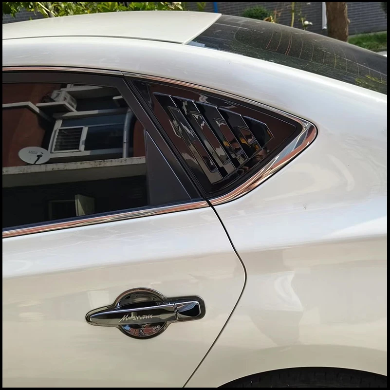 

Car Styling For Nissan Sentra Sedan 2012-2019 Rear Window Blind Shades Louver Frame Vent Cover Sticker Trim Auto Accessories