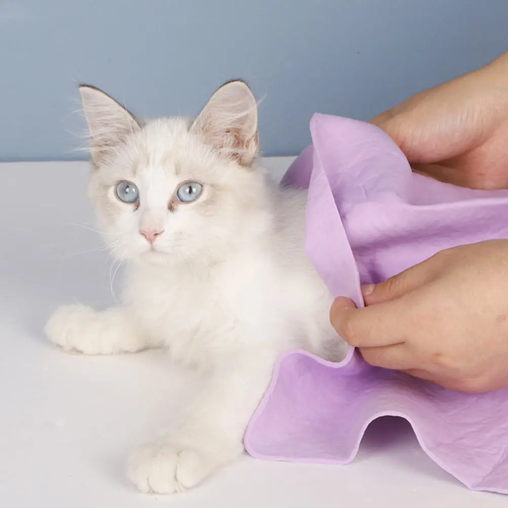 

5pcs Pet Premium Absorbent Cat Bath Supplies Absorption Soft Towels For Dogs Shower Bathing Cat