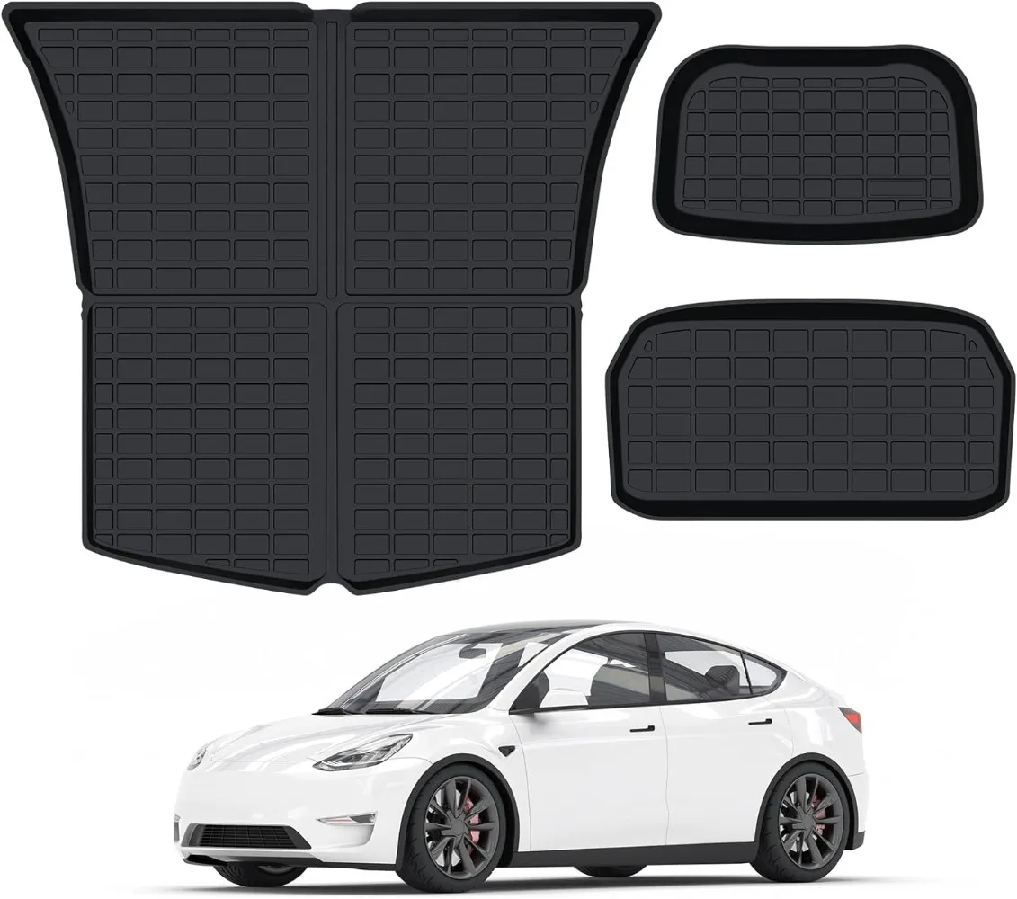 

Car Floor Mats for Tesla Model Y 2020-2023 TPE All Weather Floor Mats 3D Front Boot Liner Rear Cargo Trunk Mat Interior Parts