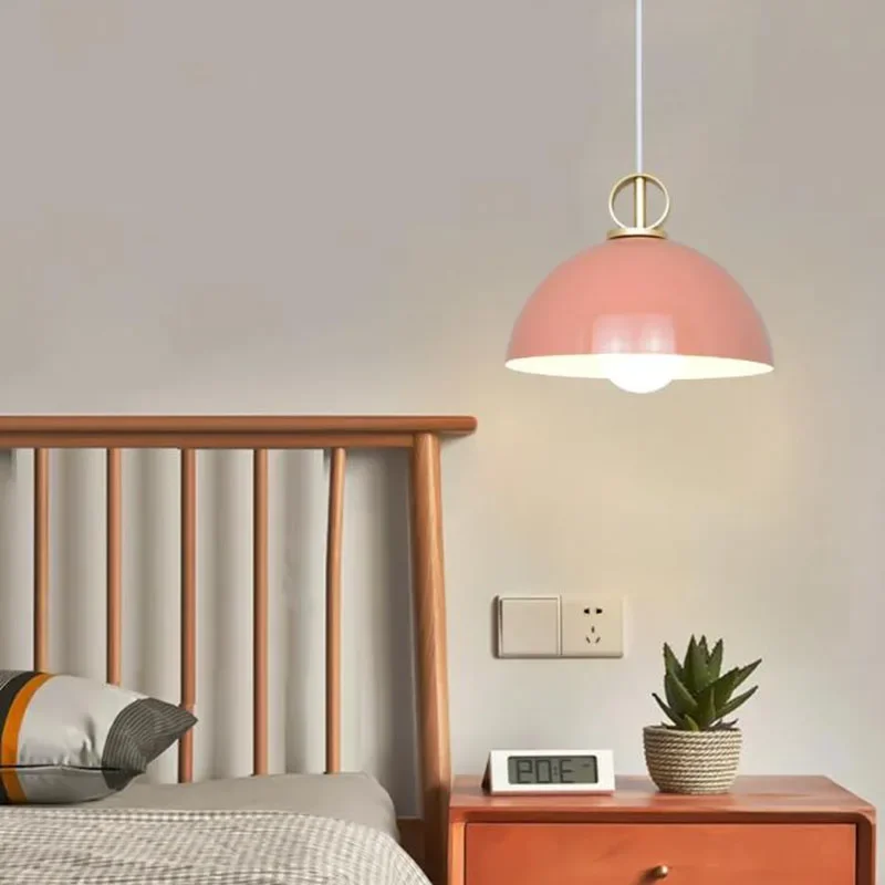 

Pink Pendant Lamp LED Chandelier Bedroom Bedside Foyer Decor Hanging Light Bar Restaurant Home Indoor Pendant Lighting