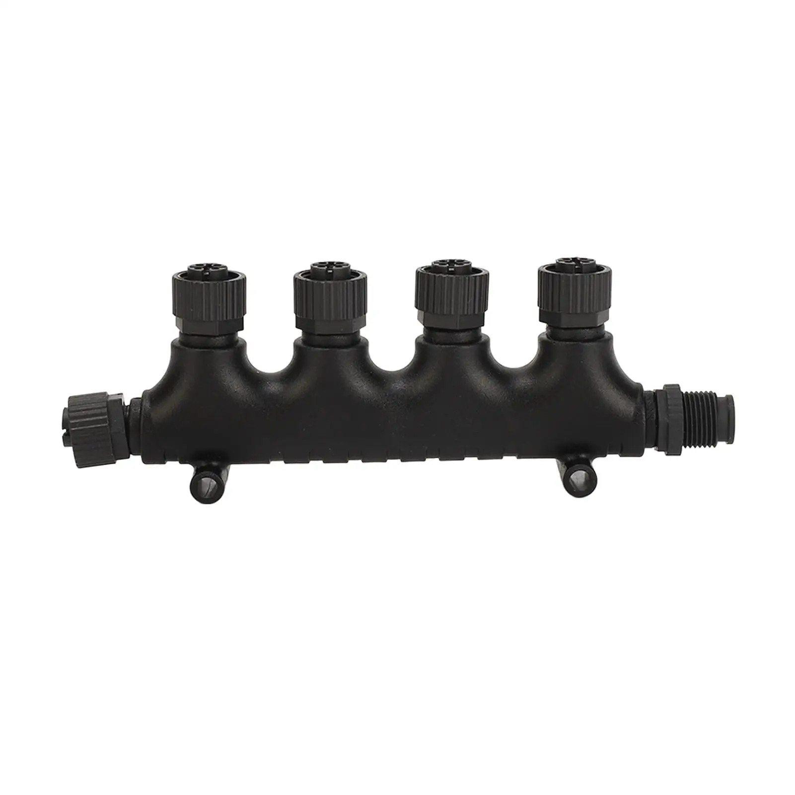 Conector T multiporto para barcos, resistente a óleo, rosca M12, plástico ABS, 4 portas, 5 pinos, M12, para navios