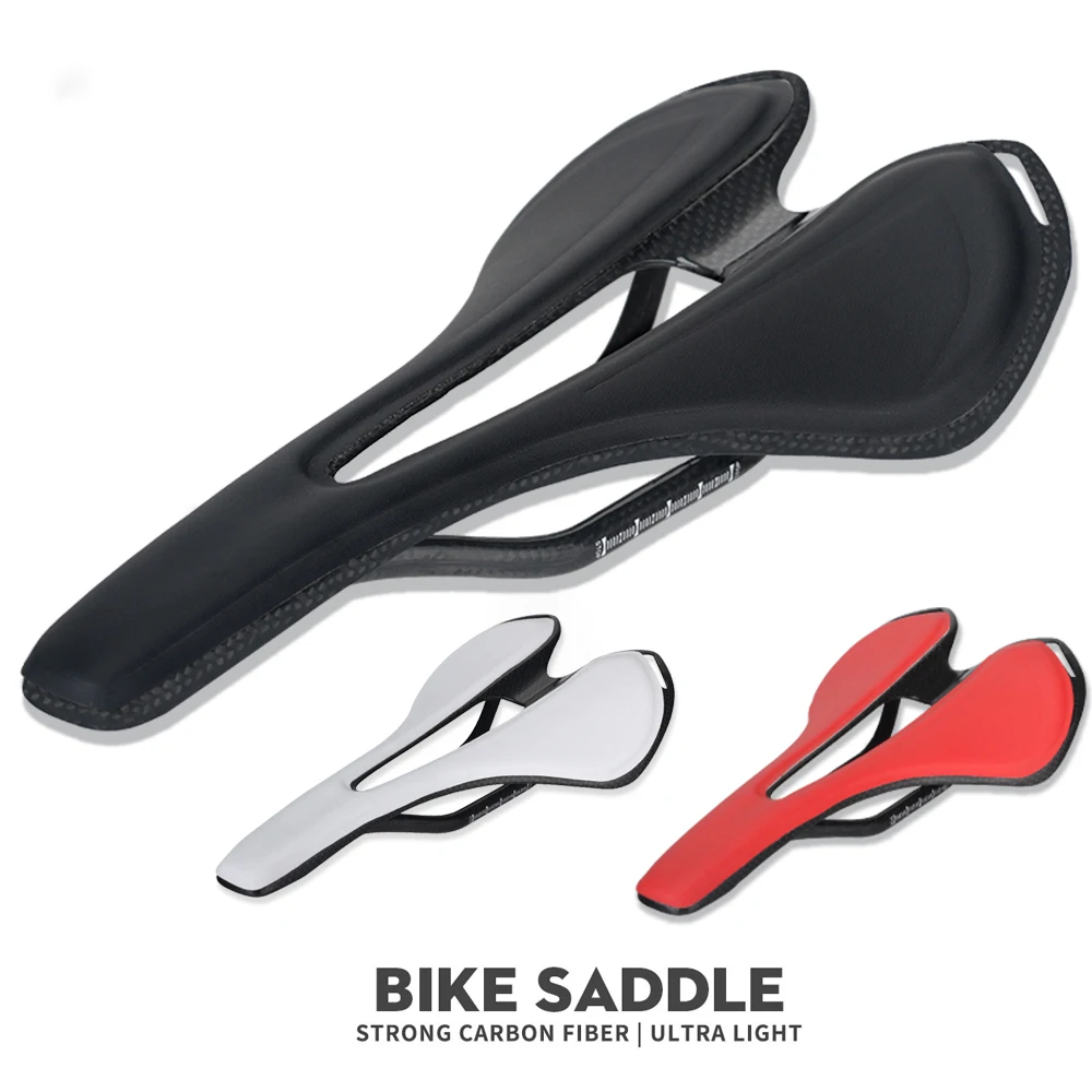 Hot Selling! Bicycle Carbon Saddle Super Light Weight Mtb Saddle 125g TOUPE Leather Saddle Black Bike Saddle Seat For Bicycle