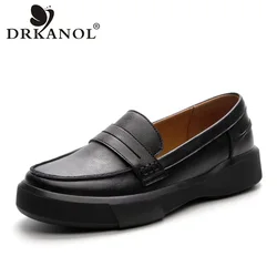 DRKANOL 2024 Big Size 35-43 Donna Slip On Mocassini Scarpe basse basse Primavera Autunno Tacco piatto poco profondo Comfort Casual Scarpe singole