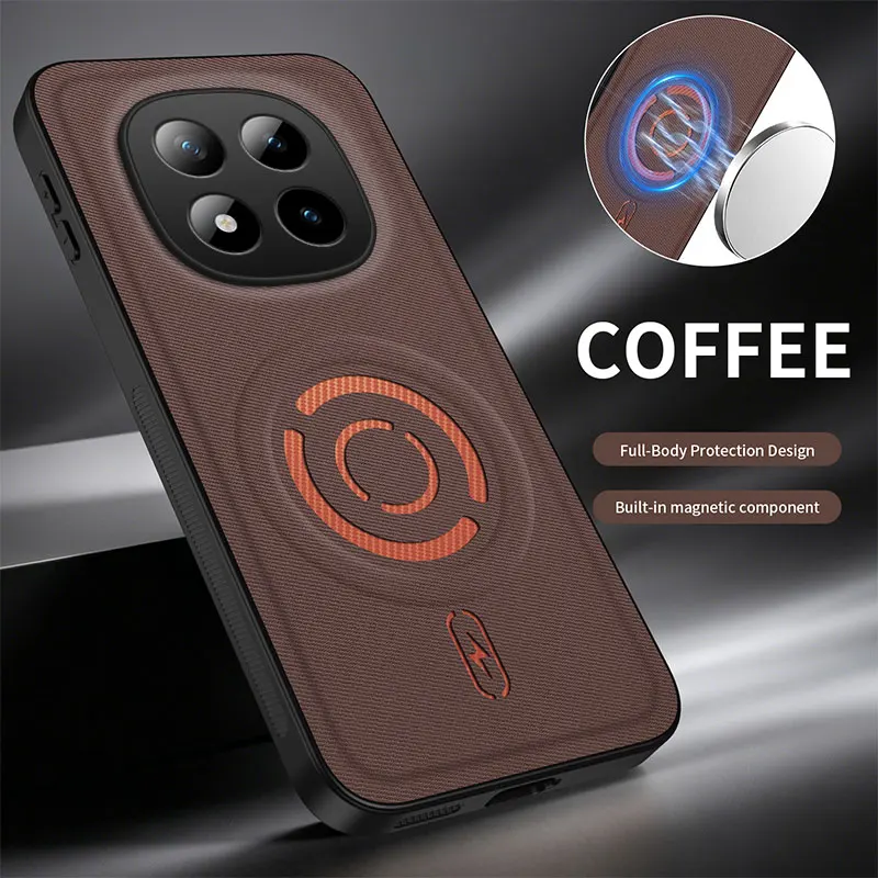 Handyhülle für Magsafe XIAOMI POCO M8 Pro F7 F8 Ultra X8 Pro Max Magnetisch Solide Stoßfest Weicher TPU-Rahmen + PC PU-Leder