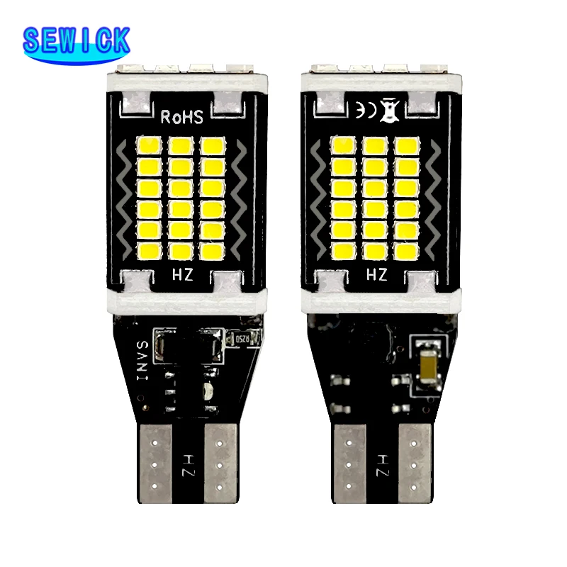 50Pcs W16W LED Bulbs Super Bright T15 921 912 WY16W Car Brake Lights High Quality Auto Backup Reverse Lamps White 12V