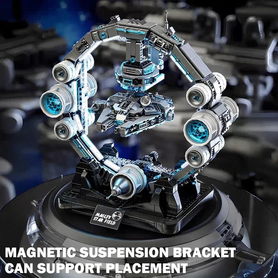 1196 個 MOC テクニカルリニアモーターカーファルコン宇宙船ビルディングブロック磁気サスペンション戦争宇宙船レンガのおもちゃ装飾品キッズギフト