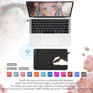 Xppen-deco Mini7W Máy tính bảng thiết kế không dây, 60 độ nghiêng, 8192 cấp độ, Windows, Mac, Android, Thiết kế nghệ thuật, 7x4 10 Máy tính bảng bán hàng chính 7 inch - 5