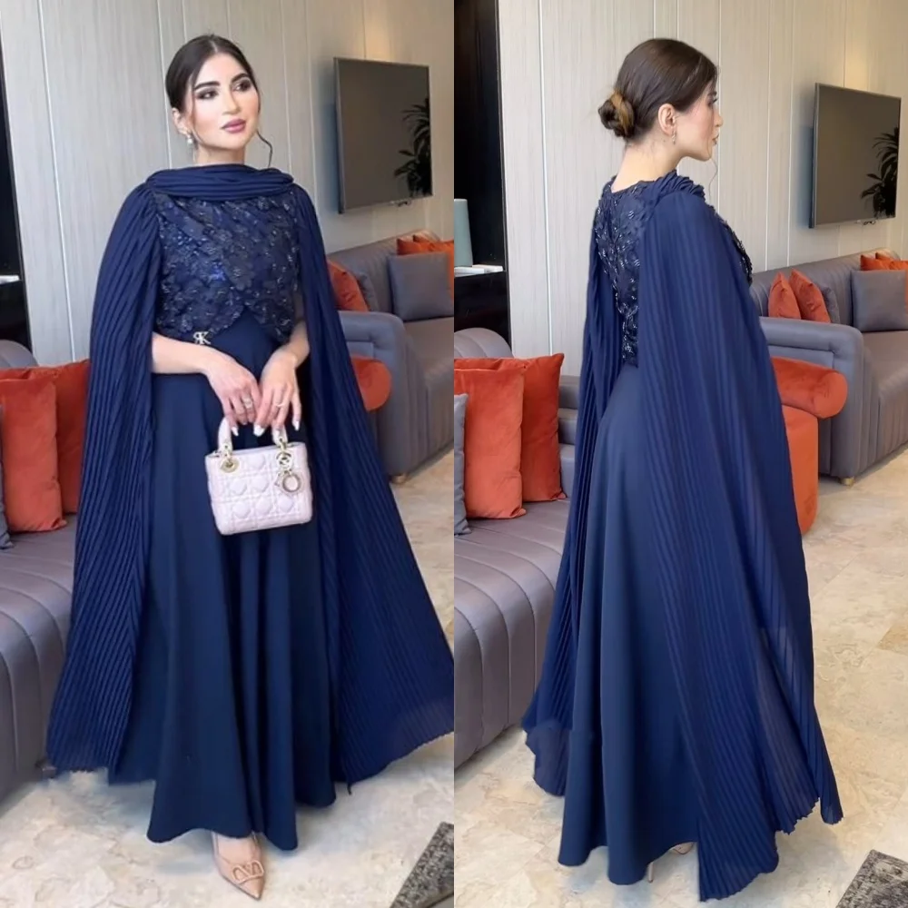 Jiayigong Sparkle Exquisite  Evening Jersey Draped Beading Valentine's Day A-line High Collar Bespoke Occasion Gown Midi Dresses