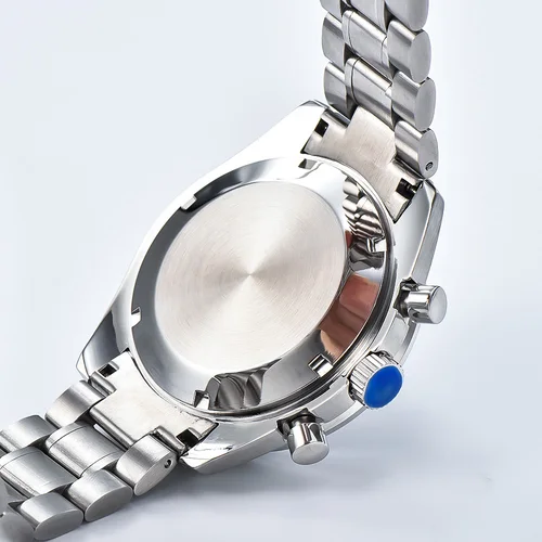 Imagen 2 del producto Reloj de cuarzo japonés Vk63 reloj de negocios para hombre esfera panda movimiento vk63 cronógrafo electrónico multifunción sin cristal de zafiro