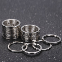 20pcs Metal Key Rings 1.5x20mm Round Flat Line Split Rings Alloy Keyring for DIY Jewelry Making Keychain Accessories