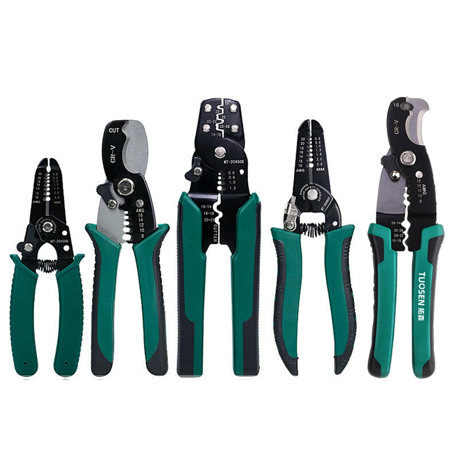 

Wire Crimper/Stripper Multifunction Cable Cutter Crimper Plier Electrician Crimping Tool Hand Tools Pliers Green 6/7/8 inch