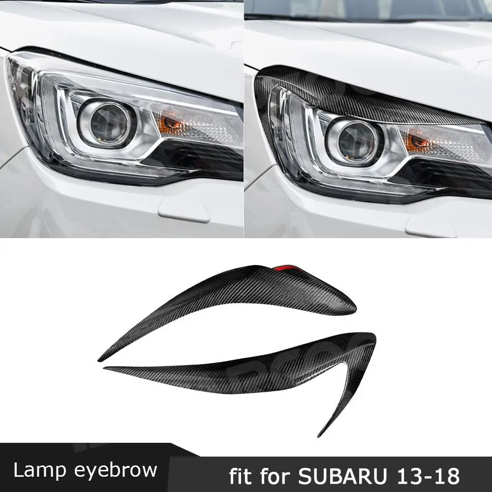 

JMCARCOOL Front Headlight Eyebrow Eyelid Trim Cover Sticker for Toyota 2012-2017 For Subaru XV 2012-2017 Carbon Fiber