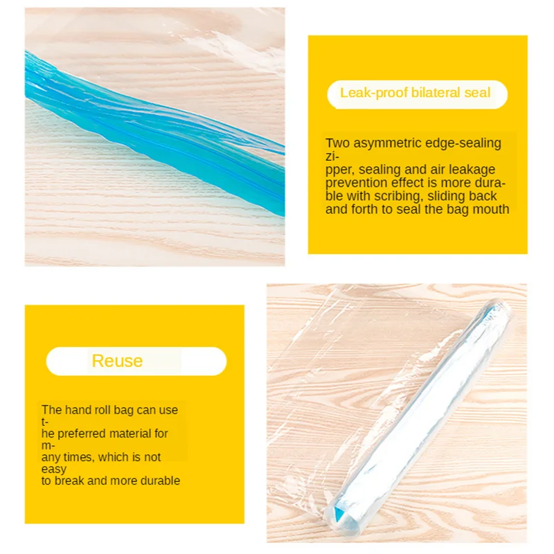 No Pump Home Convenient Vacuum Bag Storage Organizer Transparent Clothes Seal Compressed Travel Saving Space Bags Package