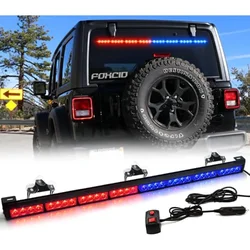36 LED 35.5'' Red Blue 13 Modes Emergency Warning Traffic Advisor Vehicle LED Strobe Light Bar with Large Suction Cups and Cigar