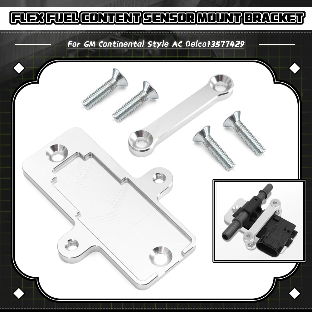 Flex Fuel Sensor Mount Bracket For GM Continental Style AC Delco 13577429 Billet 6061 57824279