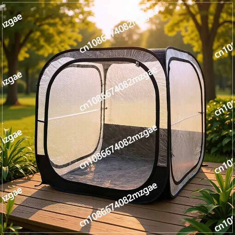 

Теплая палатка для рыбалки на открытом воздухе с большой прозрачной ветрозащитной панелью, мобильная, быстросборная, для зимнего использования, солнцезащитный навес для двора.