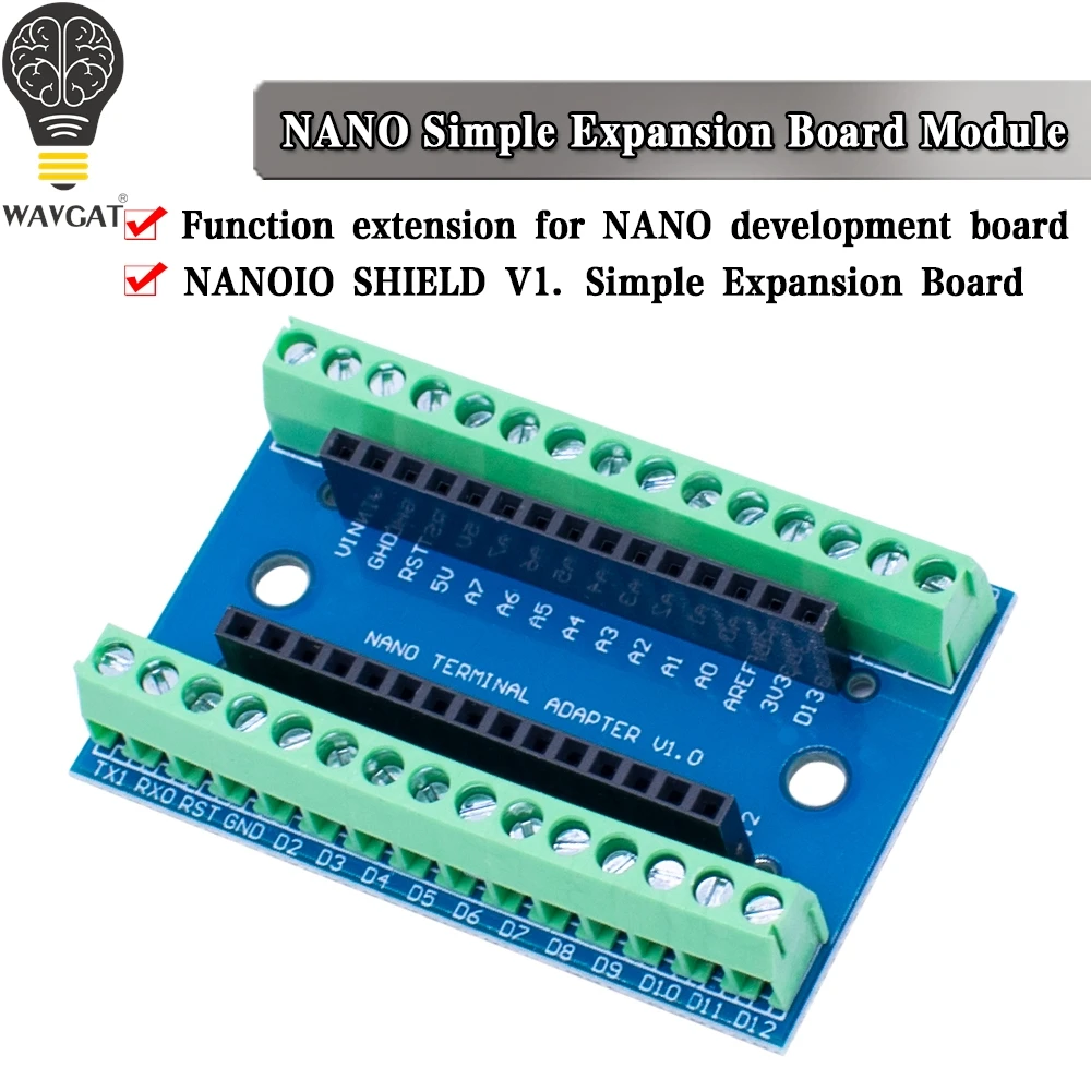 WAVGAT standardowa płytka przyłączeniowa do Arduino Nano 3.0 V3.0 AVR ATMEGA328P ATMEGA328P-AU moduł rozszerzający moduł