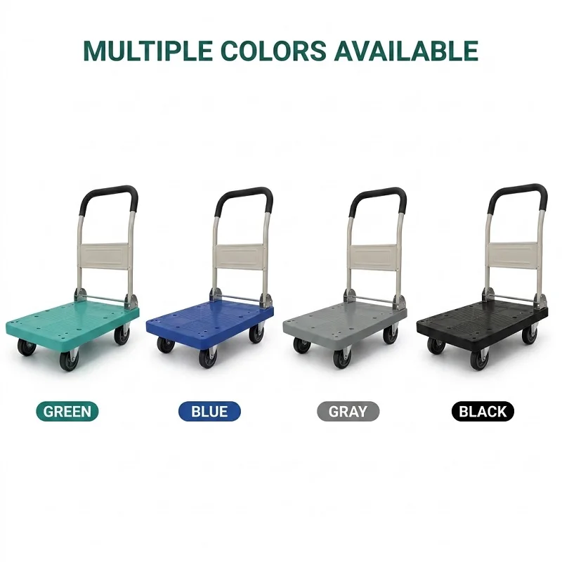 OEM Customizable 300kg Heavy Duty 600x900mm Polypropylene Platform Trolley Four-Wheel Brake Folding Design Industrial Tools
