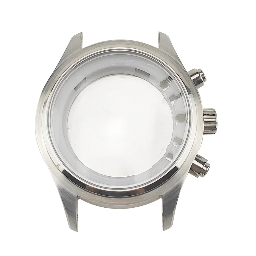 Solid Stainless Steel 45mm Pilot Chronograph Watch Case with Sapphire Crystal, 5ATM Water Fits 37.7mm Dial for Miyota 0S00