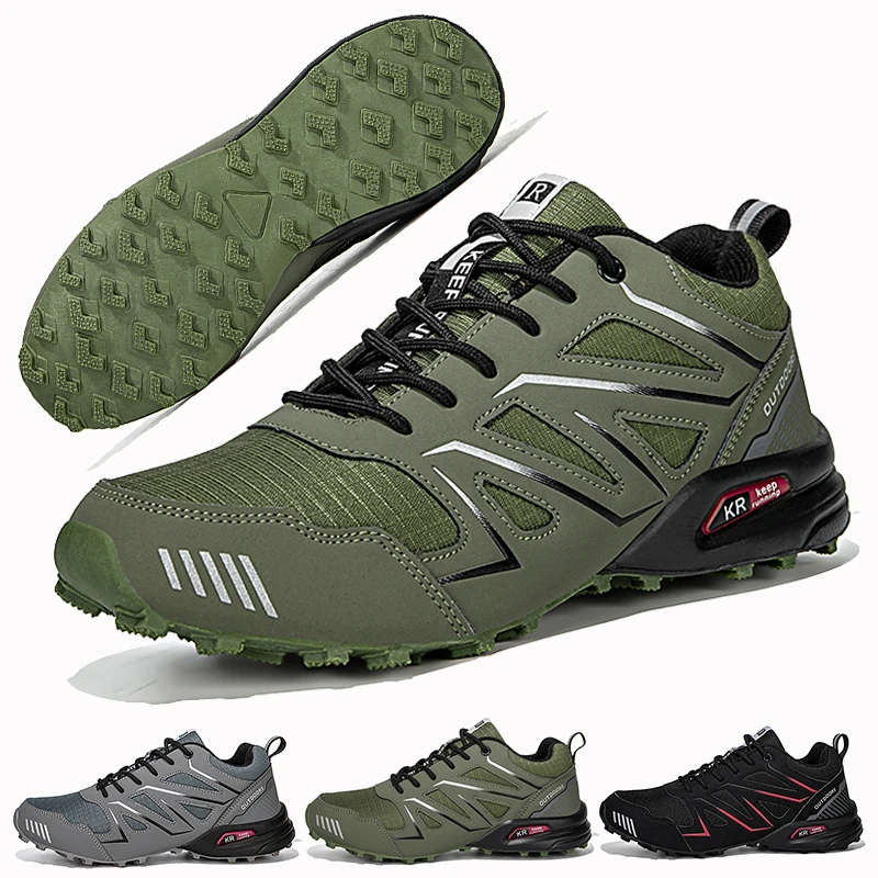 

Men Hiking Shoes Lace-up Outdoor Camping Trainers Shoes Wear-resistant Men Trekking Walking Hunting Tactical Sneakers 2026