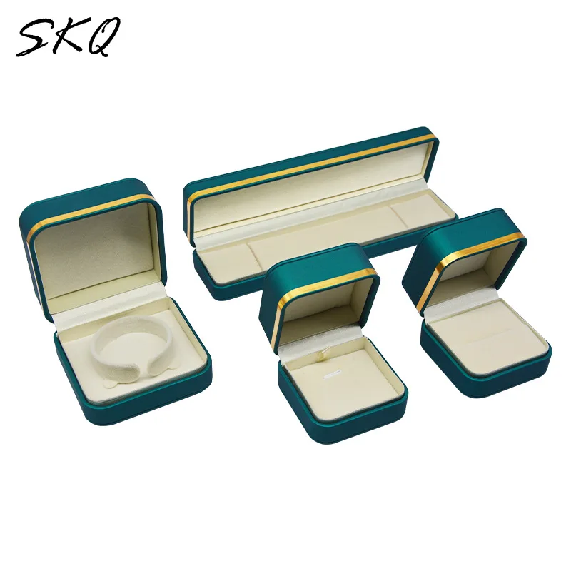 High end jewelry pendant bracelet box gift packaging, luxurious PU leather bead treasure box