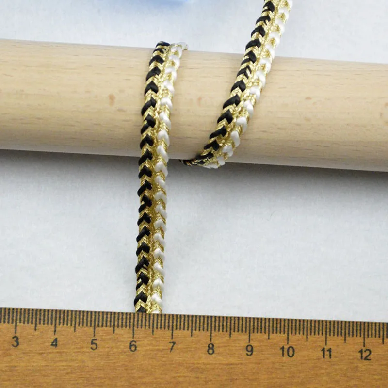 5m/16.4ft each pack Golden curve lace trims sewing fabric accessory DIY handmake craft ribbons thin 0.7cm webbing decorations
