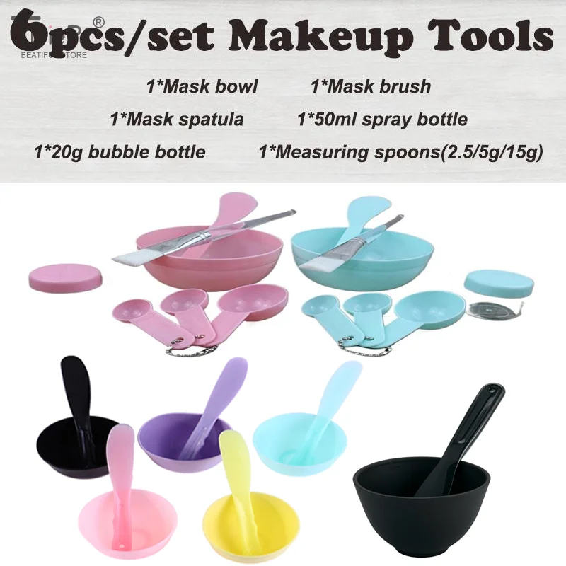 3/8 pçs escova facial máscara tigela colher conjunto máscara escova barra diy ferramentas de beleza ferramentas de mistura cuidados com a pele suprimentos de maquiagem mulher cuidados com a pele
