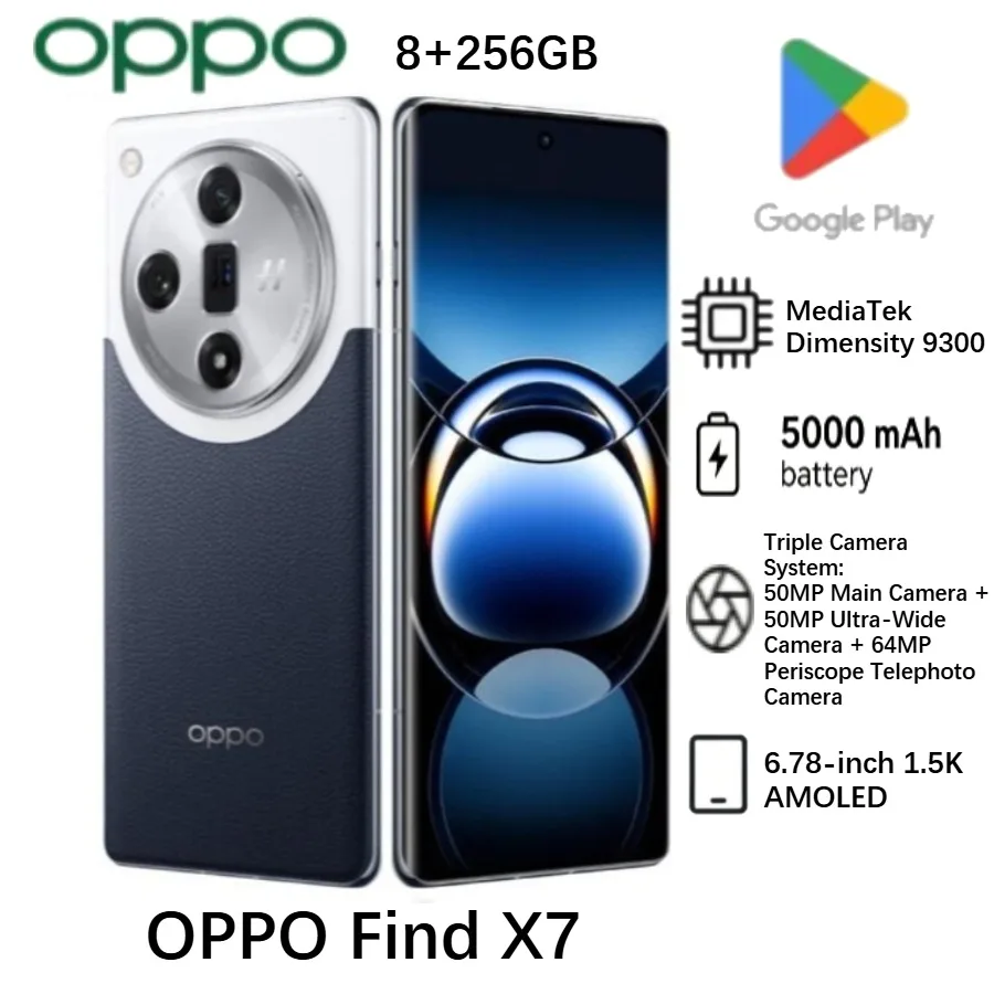 2026 (Latest Model) OPPO Find X7 Global Edition Smartphone, Featuring 100W Fast Charging and Powered By The Dimensity 9300 Chips