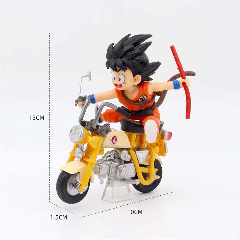 Dragon Ball 13cm Childhood Little Goku Hugs Puer Ya Mu Tea Little Follower Figures Statue Pvc Model Statue Collection Toys Gift