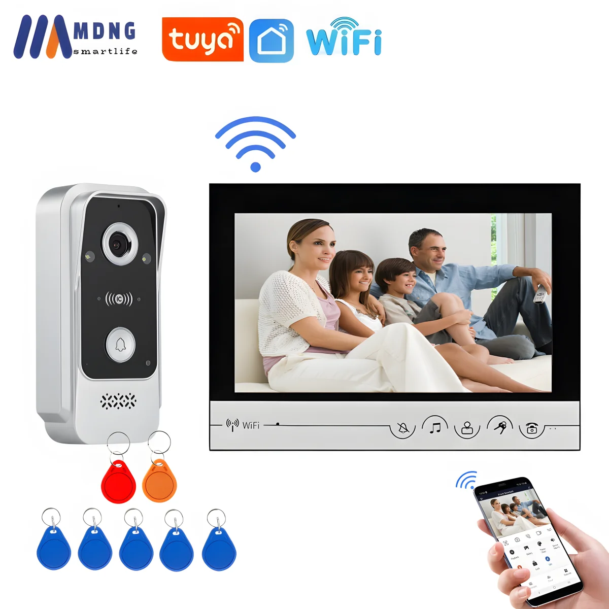 9 Inch Tuya WIFI Video Intercom System Waterproof Outdoor Doorbell Camera Wireless Residential Interphone for Home Apartment