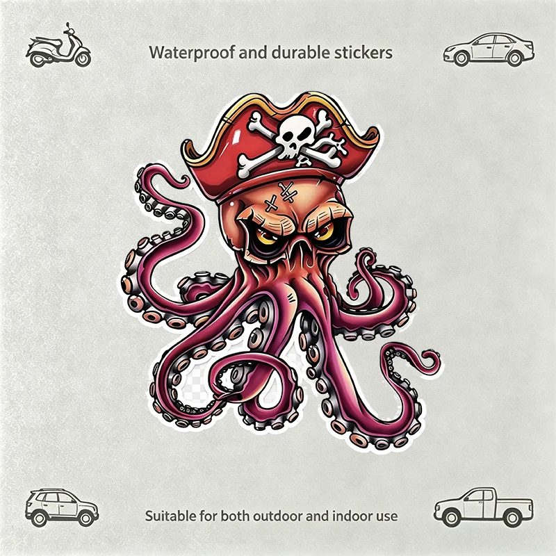Car StickersWaterproof Durable Pirate Octopus Vinyl Stickers High Quality for Car DecorationAuto Decor
