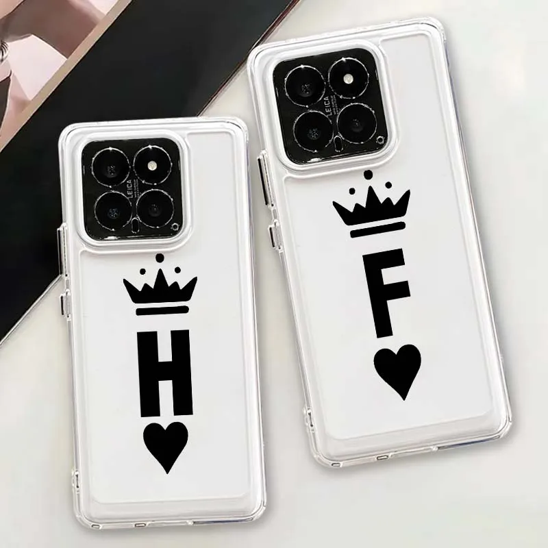 

Creative English Alphabet Phone Case For Xiaomi 15 14 13 12 12S 12X 12T 11 11T Pro Lite TPU Transparent