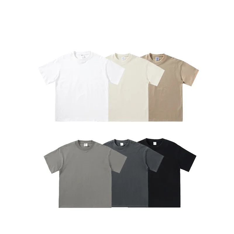 280G Pure Cotton Heavy T-shirt Men's And Women's Wide Thread Trendy  Loose American Short-sleeved Bottoming T-shirt
