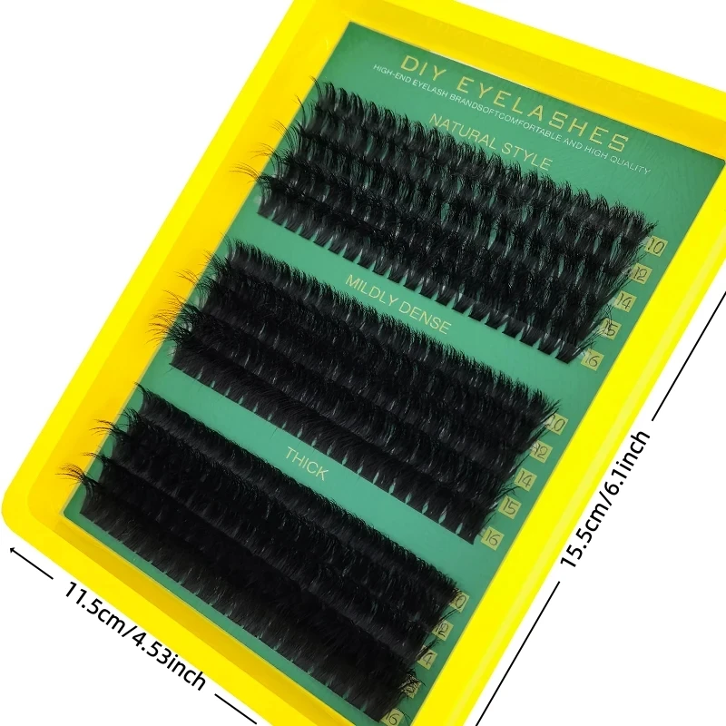 0.07mm DIY 5D Fluffy Lash Clusters 60D 80D 100D Thick Eyelash Clusters D Curl Wispy Individual Lashes 10-16mm Eyelash Extension