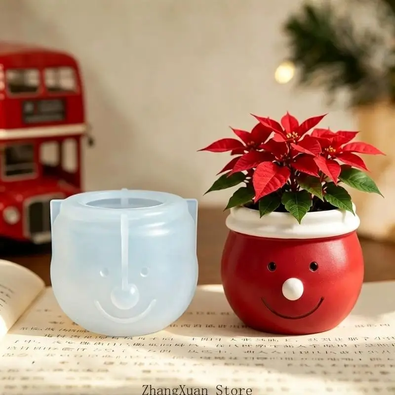 Feiertags-Schneemann-Gussform, Weihnachtscharakter-Kerzenform für Epoxidharz, 3 x – Detail 4