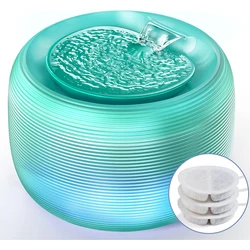 Smart Ultra Quiet Waterfall ïŧŋ 2.5L Cat Water Dispenser with Smart Pump Pet Water Fountain for Cats and Dogs Built-in LED Light