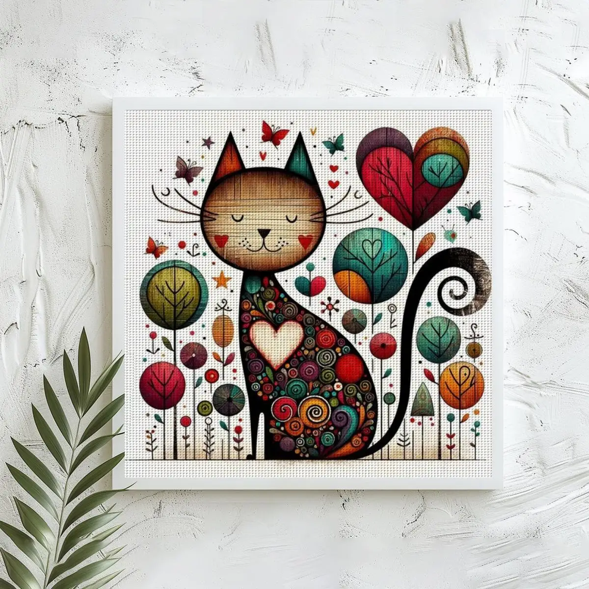 1 Set 40x40cm-15,7x15,7-Zoll 11CT/14CT bedruckter Stoff Kreuzstich DIY-Set, große Größe, Geschenkset – Detail 4