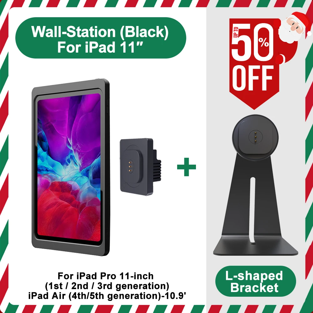 

EMONITA 18W Magnetic Wall Mount & Desktop Stand Charger with iPad Air 4th/ 5th Gen & Pro 11“ Case Strong Magnets, 360° Rotation