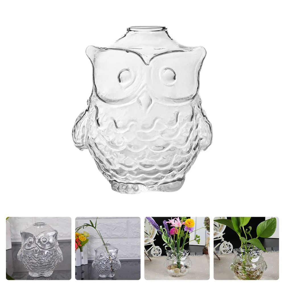

2Pcs Modern Owl-Shaped Glass Vase Functional Decorative Flower Pot for Indoor Outdoor Plant Arrangement Decor Flower Vase