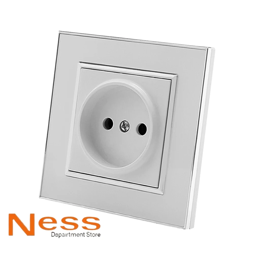 NESS الأبيض الكلاسيكي 3 عصابة 1 طريقة 250 فولت 16A التيار المتناوب الجدار الروك التبديل الاتحاد الأوروبي القياسية لوحة أكريليك زر مفتاح الإضاءة مثبطات اللهب #4